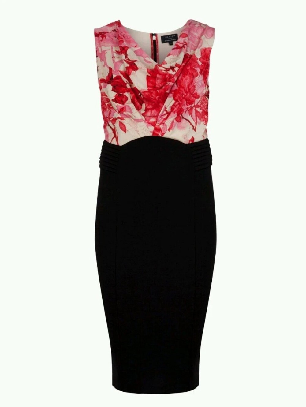 Ted Baker Dega Floral Roses Red Pink Dress - Picture 2 of 15